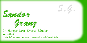 sandor granz business card